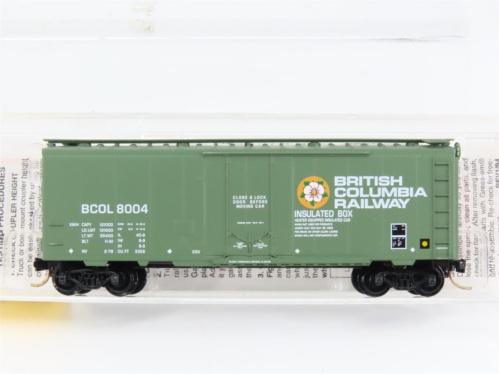 N Scale Micro-Trains MTL 21230 British Columbia Railway 40' Box Car RTR