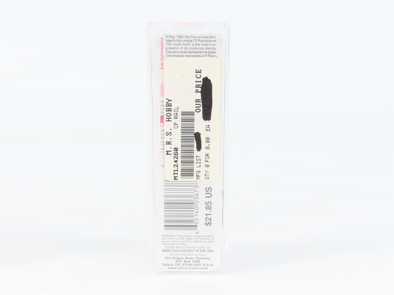 N Scale Micro-Trains MTL 24260 CP Canadian Pacific 40' Box Car 55947 RTR