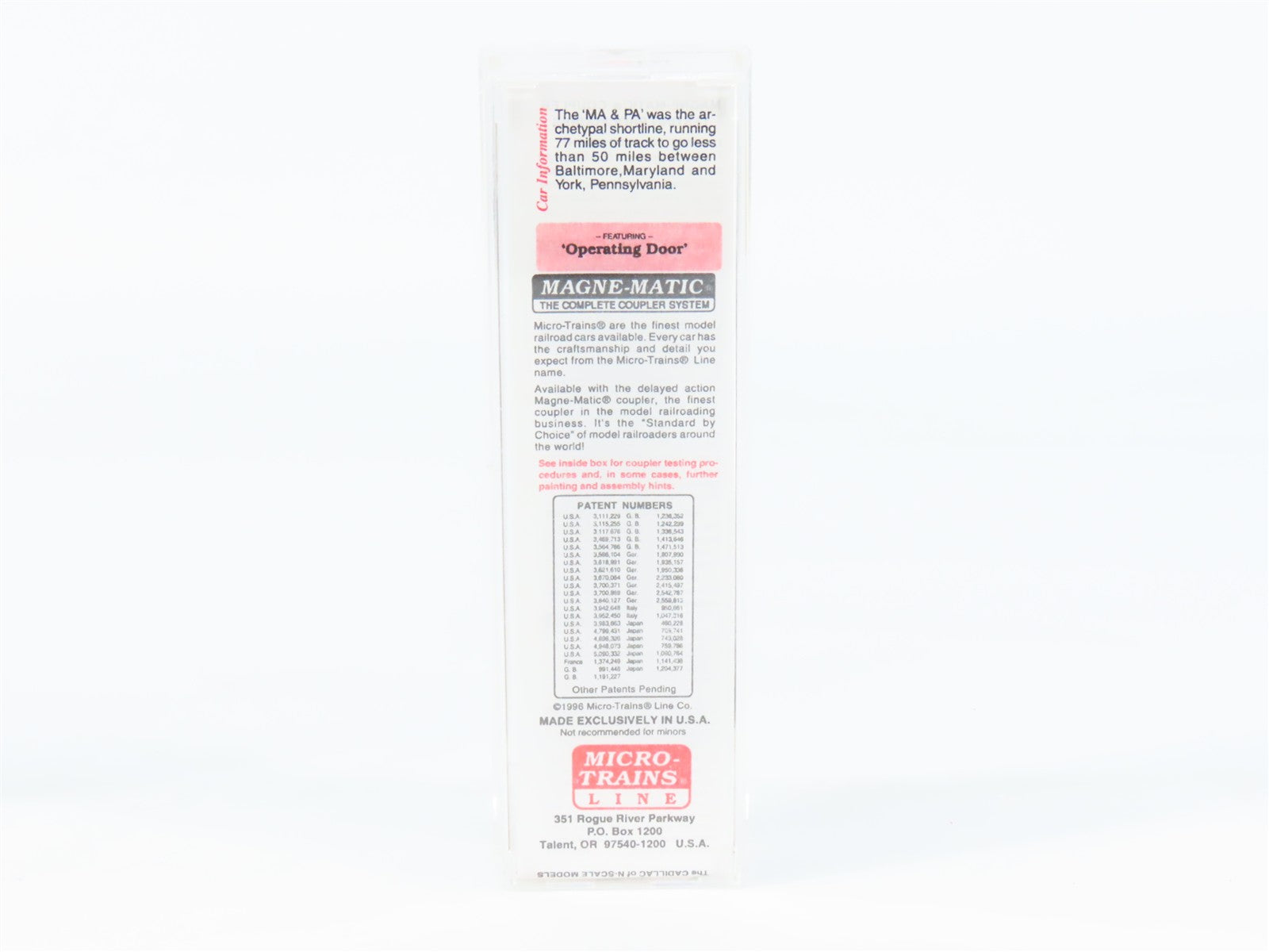 N Scale Micro-Trains MTL 28020 M&PA Maryland & Pennsylvania 40' Box Car 1157 RTR