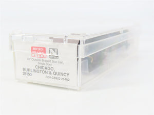 N Scale Micro-Trains MTL 28150 CB&Q Chicago, Burlington & Quincy 40' Box Car RTR