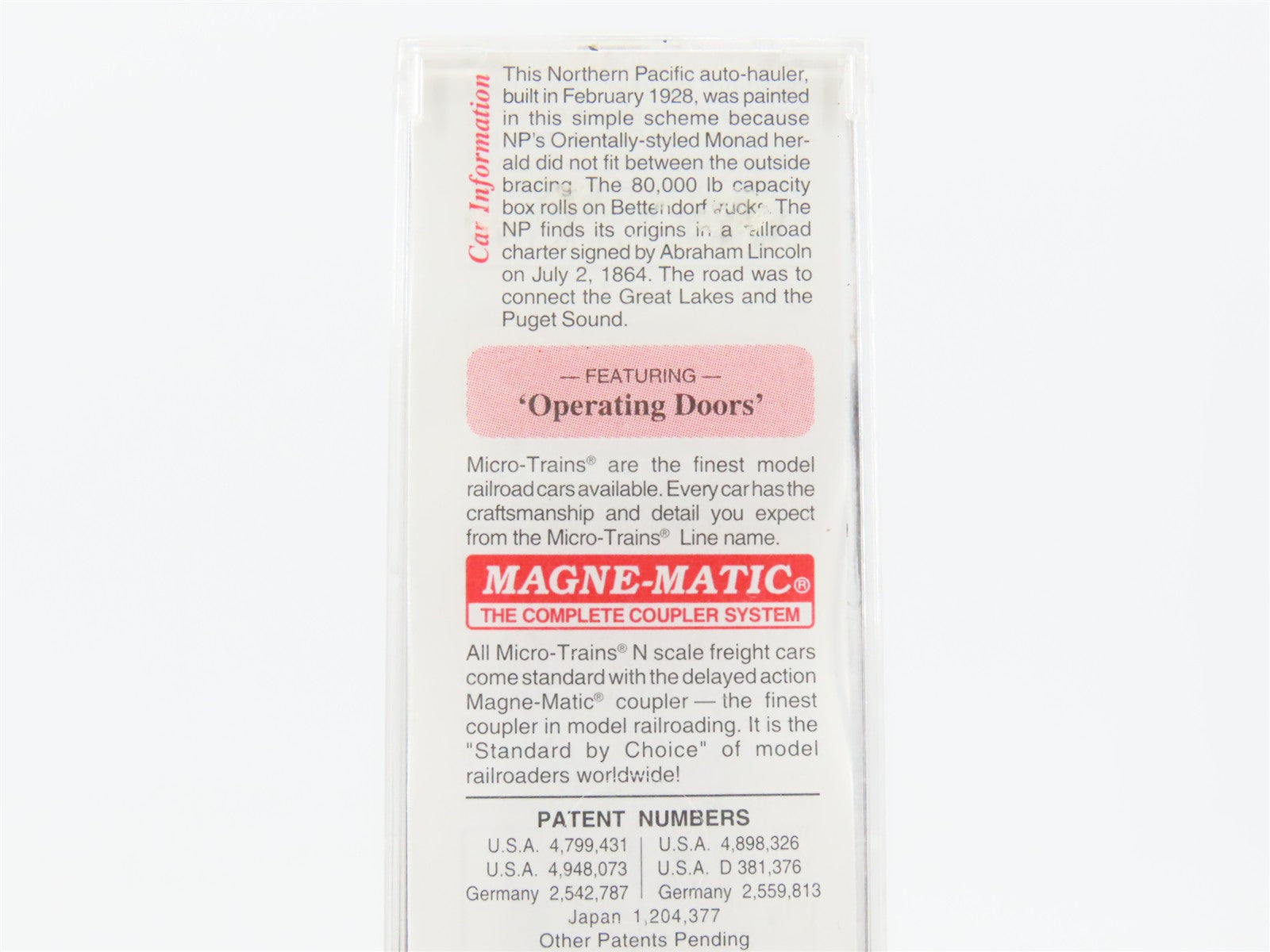 N Scale Micro-Trains MTL 29030 Northern Pacific 40' Outside-Braced Box Car RTR