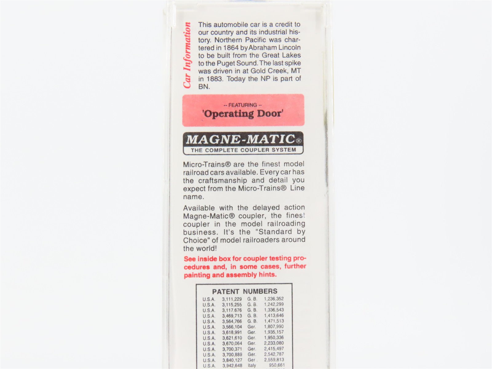 N Scale Micro-Trains MTL 29030 Northern Pacific 40' Outside-Braced Box Car RTR