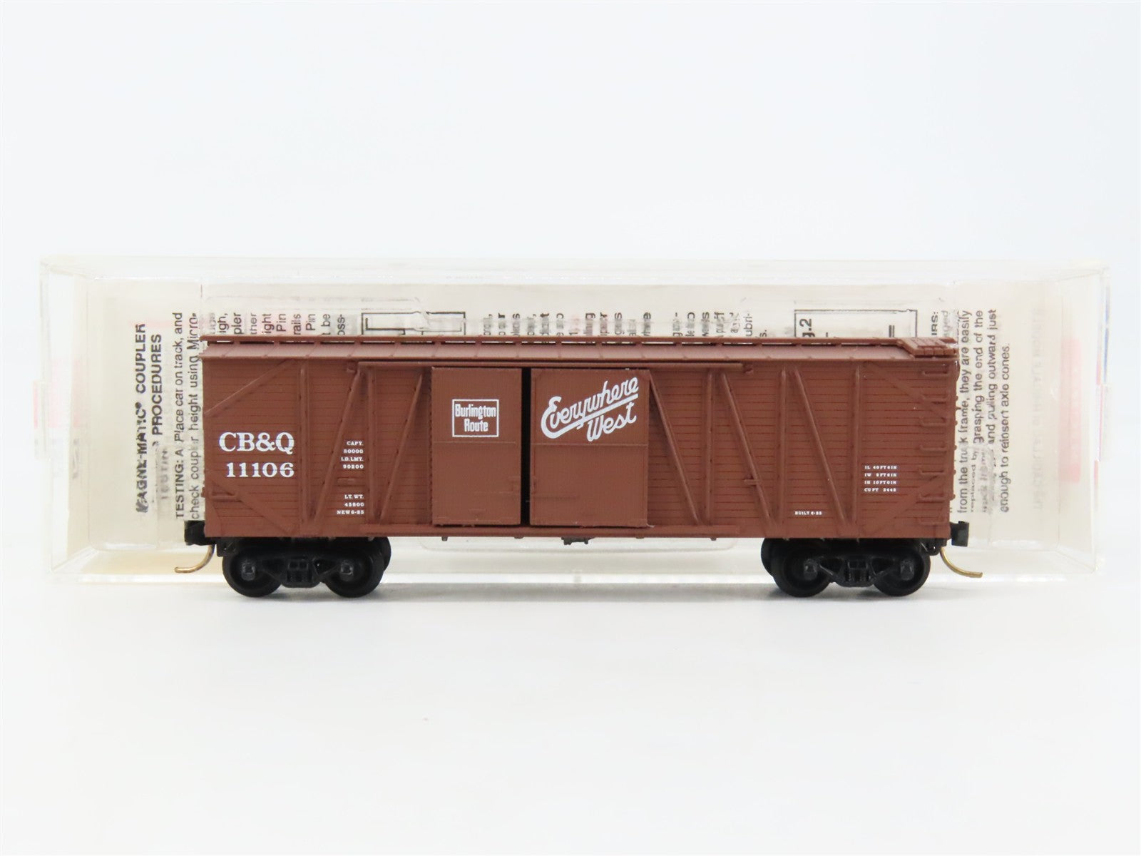 N Scale Micro-Trains MTL 29060 Chicago, Burlington & Quincy 40' Box Car RTR