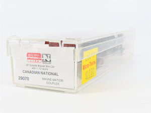 N Scale Micro-Trains MTL 29070 Canadian National 40' Outside Braced Box Car RTR
