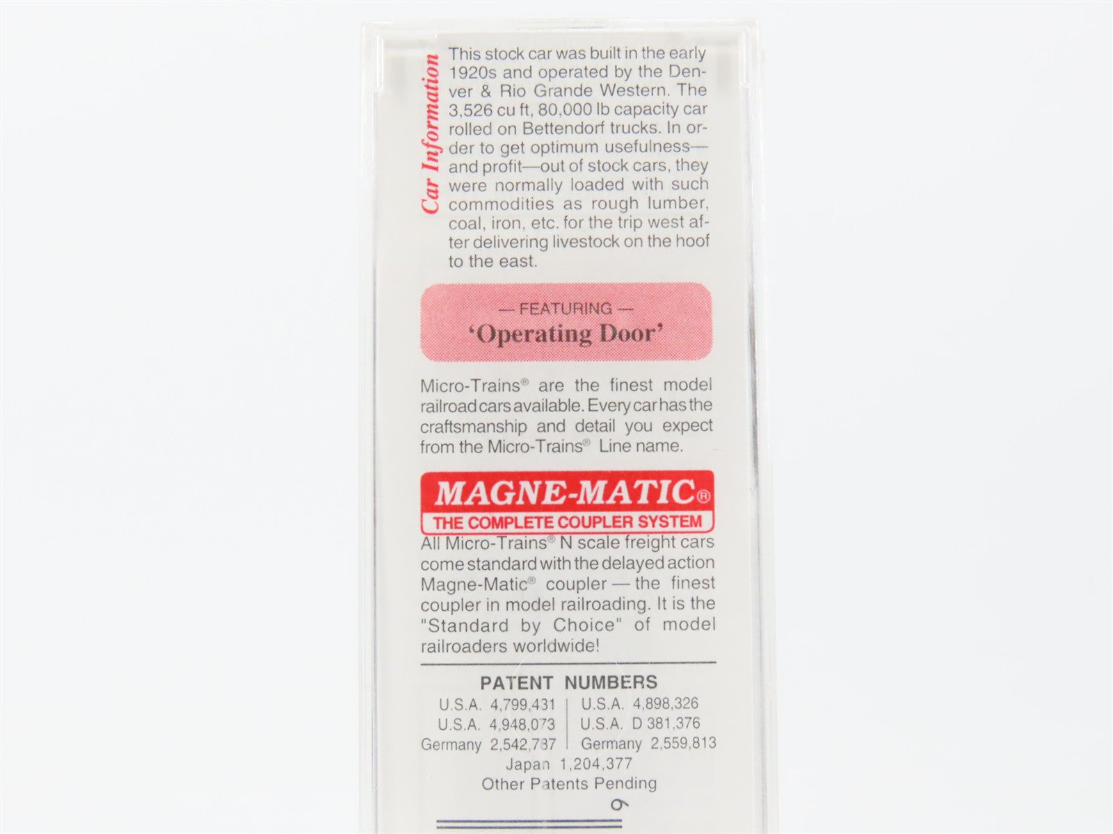 N Scale Micro-Trains MTL 35090 Denver & Rio Grande Western Stock/Cattle Car RTR