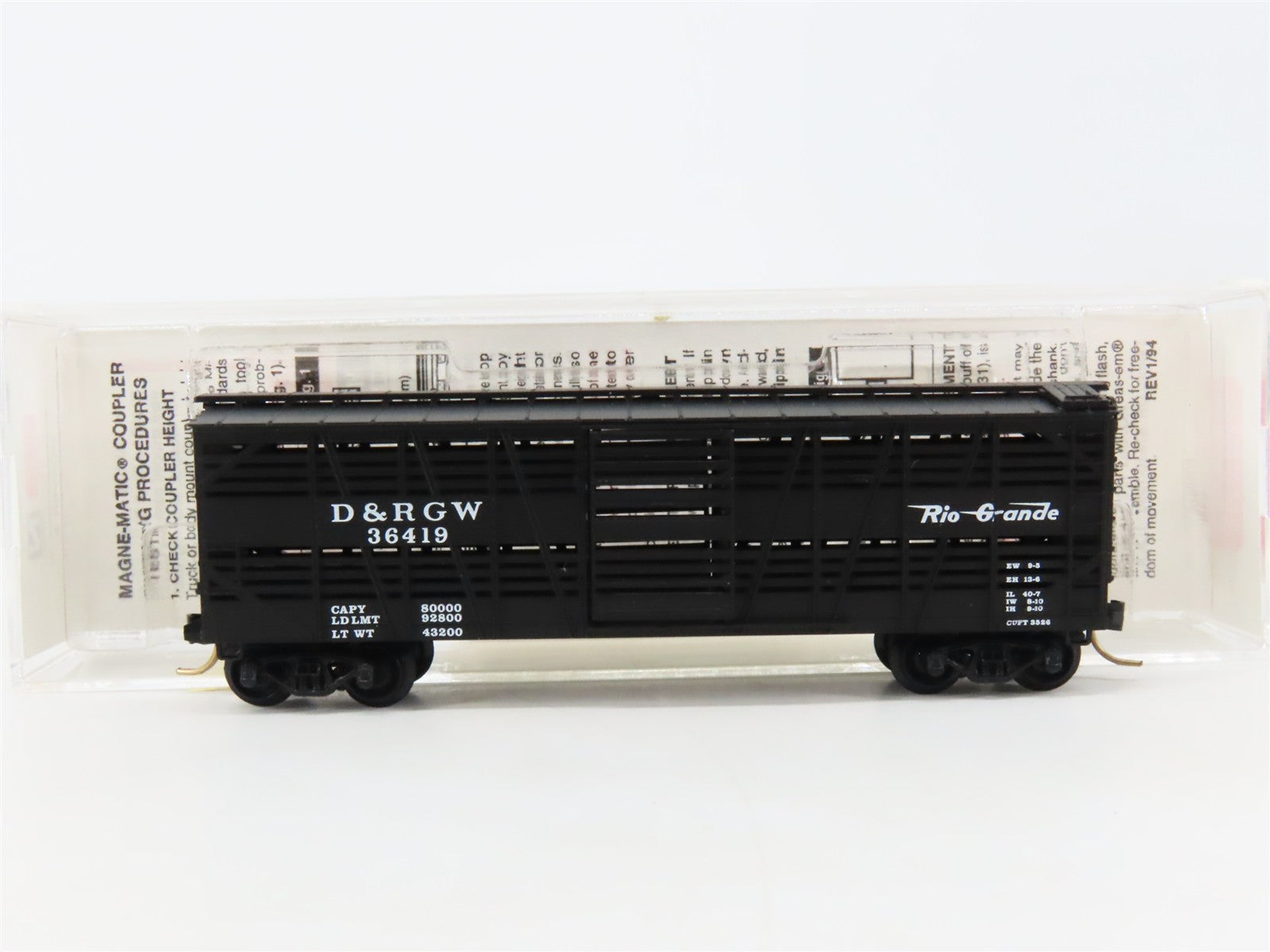 N Scale Micro-Trains MTL 35090 Denver & Rio Grande Western Stock/Cattle Car RTR