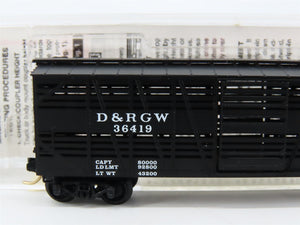 N Scale Micro-Trains MTL 35090 Denver & Rio Grande Western Stock/Cattle Car RTR