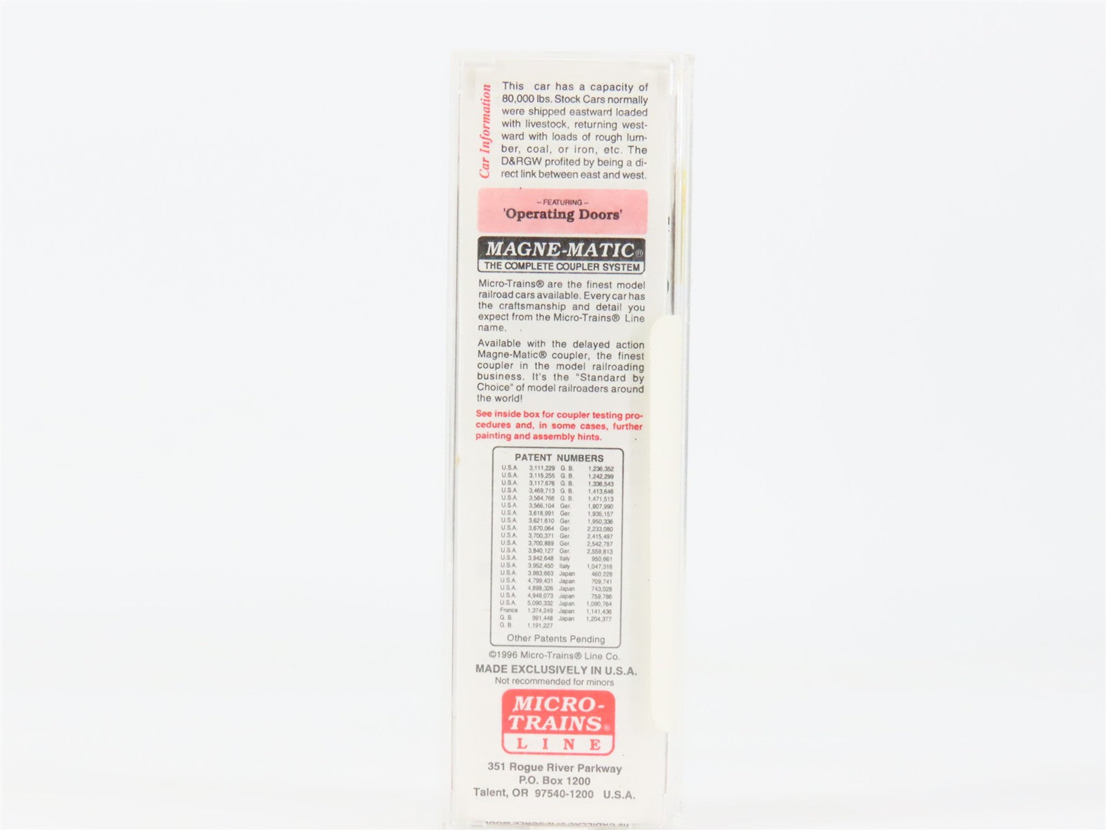 N Scale Micro-Trains MTL 35090 Denver & Rio Grande Western Stock/Cattle Car RTR
