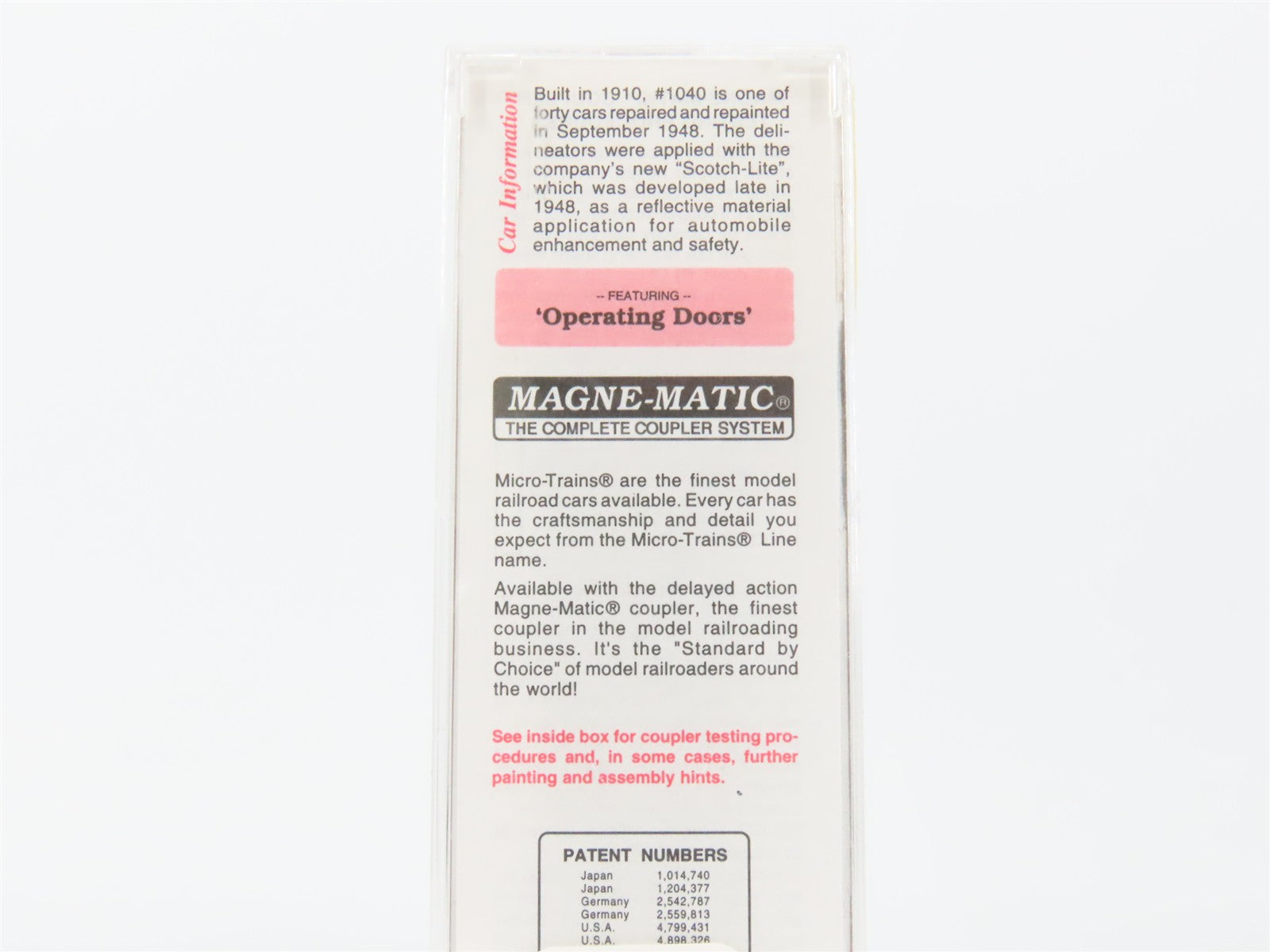 N Scale Micro-Trains MTL 39190 40' Box Car RTR