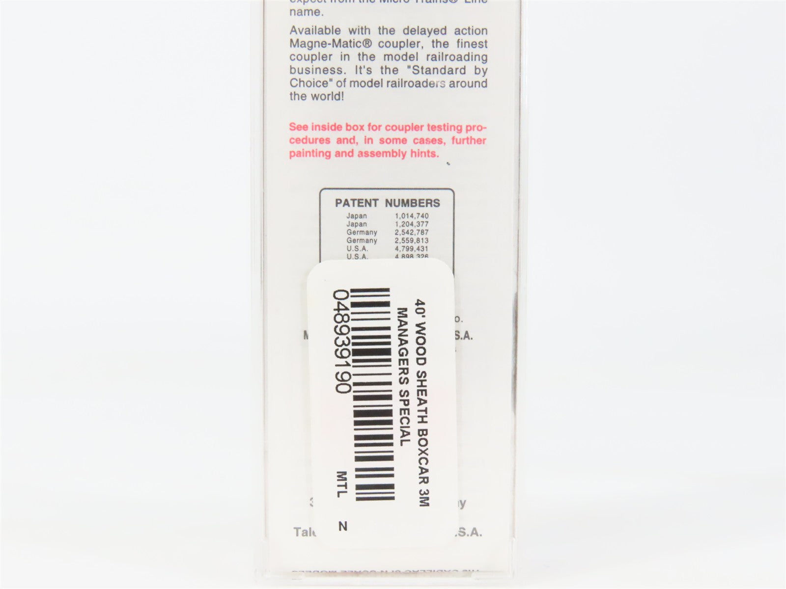 N Scale Micro-Trains MTL 39190 40' Box Car RTR