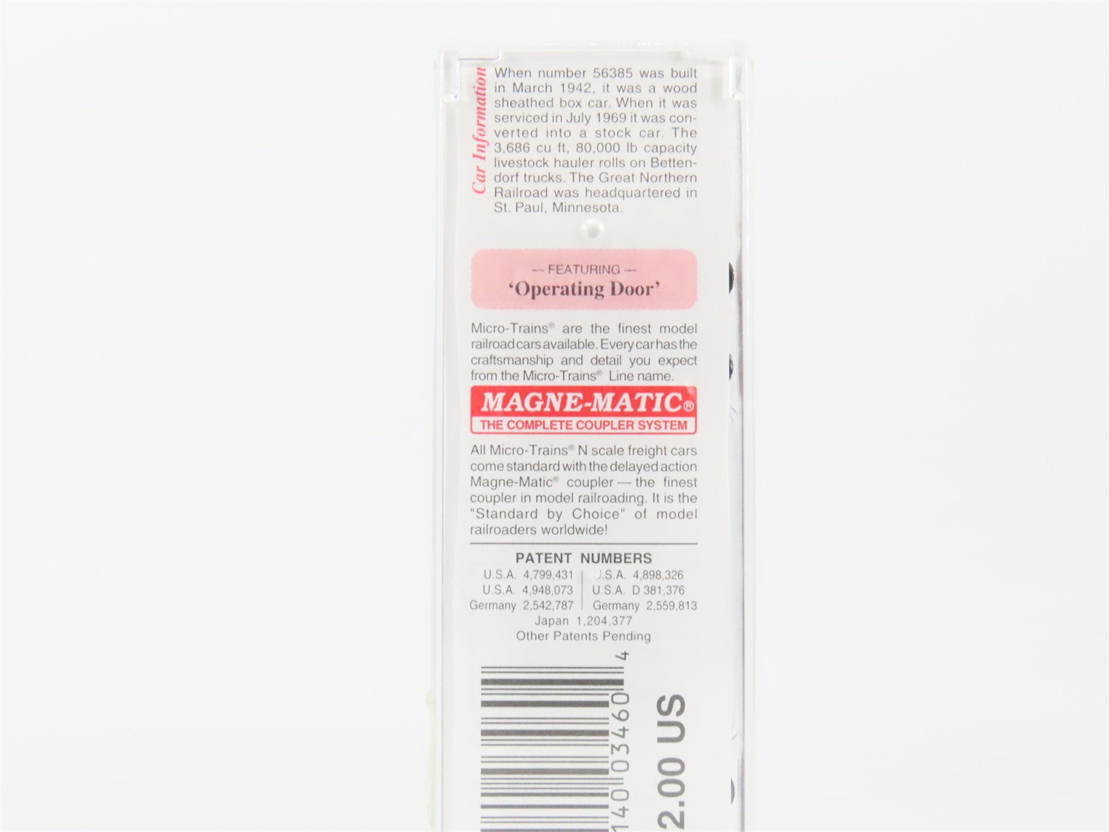 N Scale Micro-Trains MTL 35170 GN Great Northern 40' Stock/Cattle Car 56385 RTR