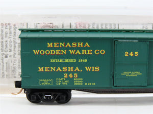 N Scale Micro-Trains MTL 39200 Menasha Wooden Ware Company 40' Box Car 245 RTR