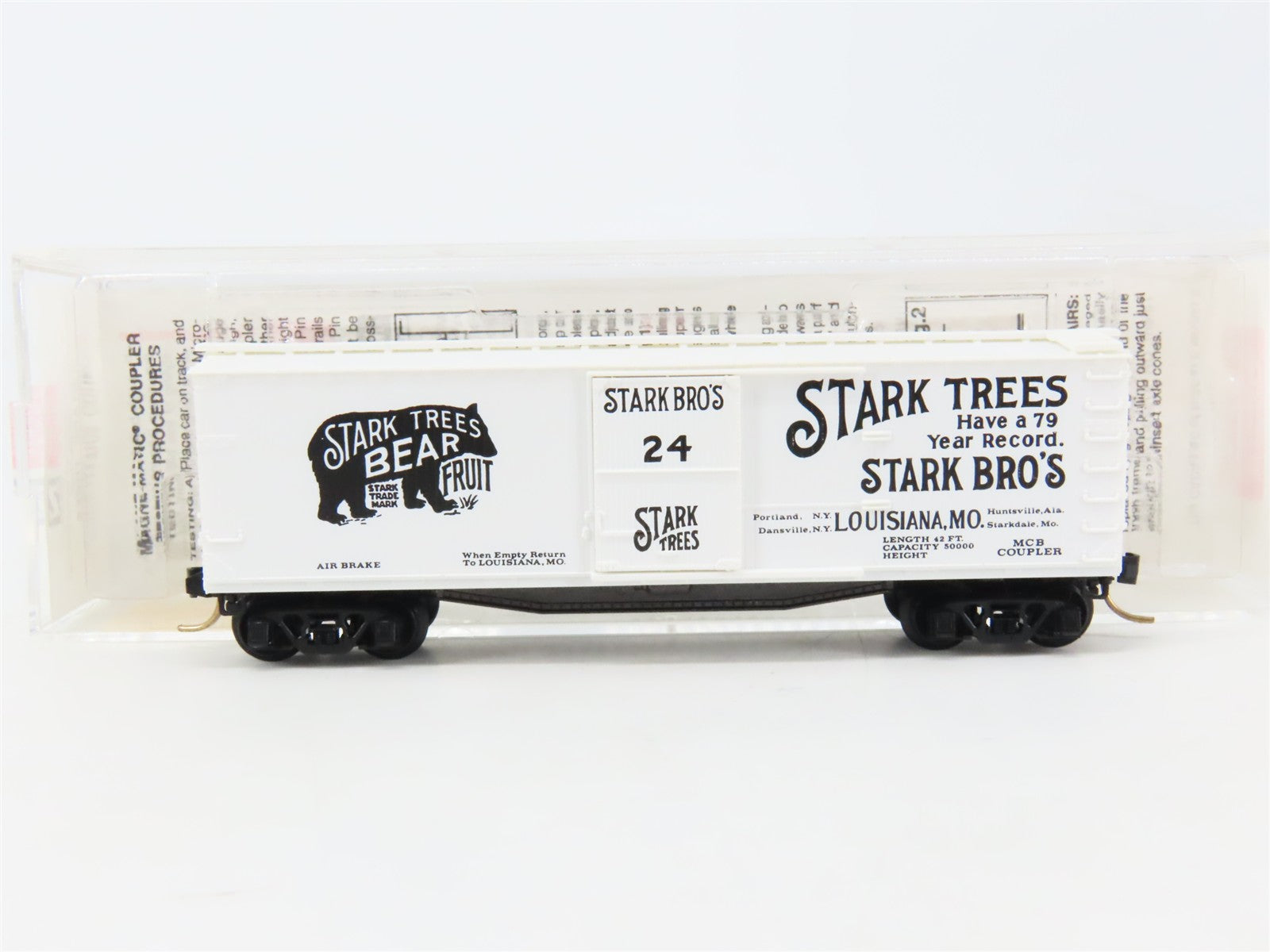 N Scale Micro-Trains MTL 42010 Stark Trees 40' Box Car 24 RTR