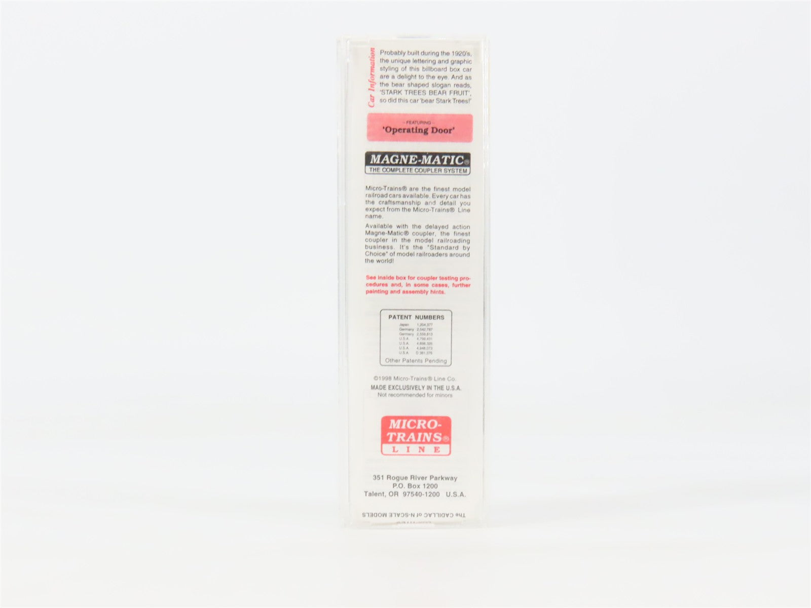 N Scale Micro-Trains MTL 42010 Stark Trees 40' Box Car 24 RTR