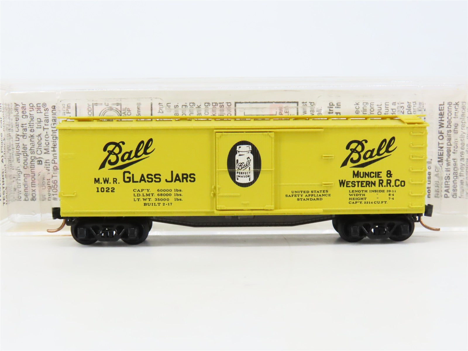 N Scale Micro-Trains MTL 42030 MWR Muncie & Western 40' Box Car 1022 RTR