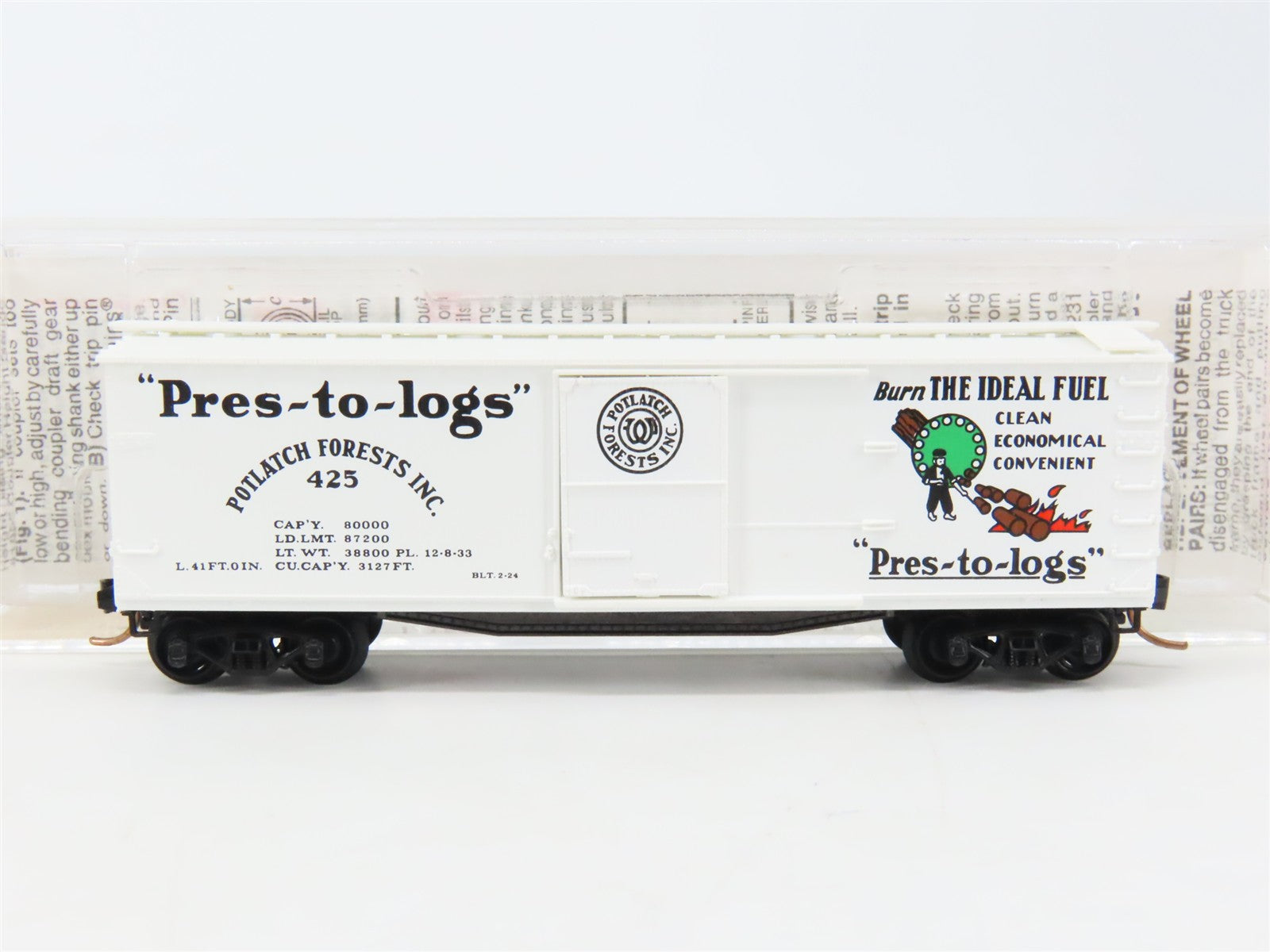 N Scale Micro-Trains MTL 42060 Potlatch Forests, Inc. 40' Box Car 425 RTR