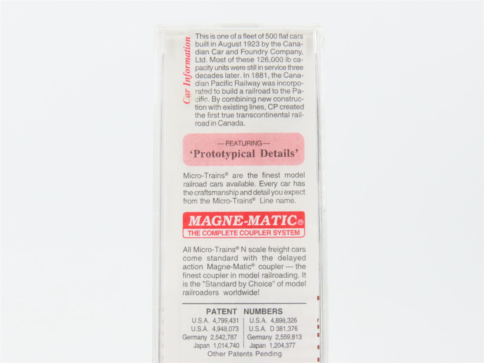 N Scale Micro-Trains MTL 44040 CP Canadian Pacific 50' Flat Car 300057 RTR