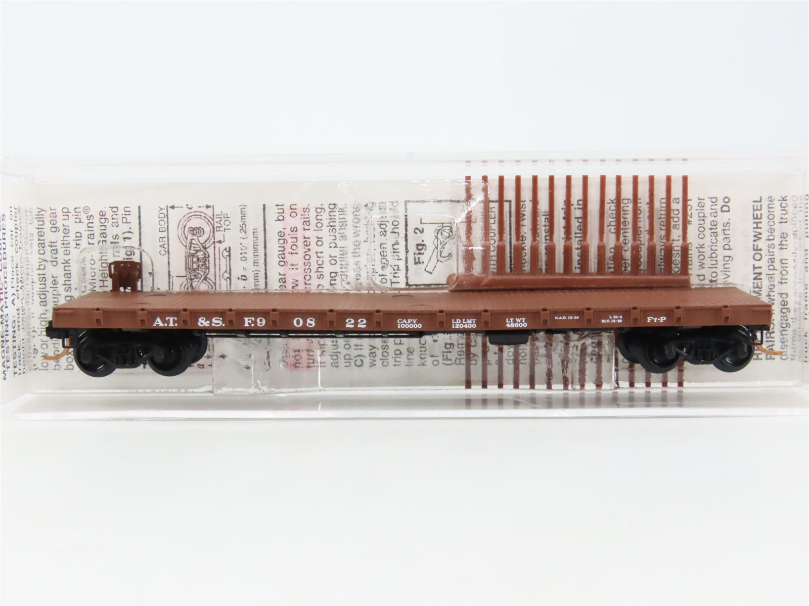 N Scale Micro-Trains MTL 44060 ATSF Santa Fe 50' Straight Side Flat Car #90822