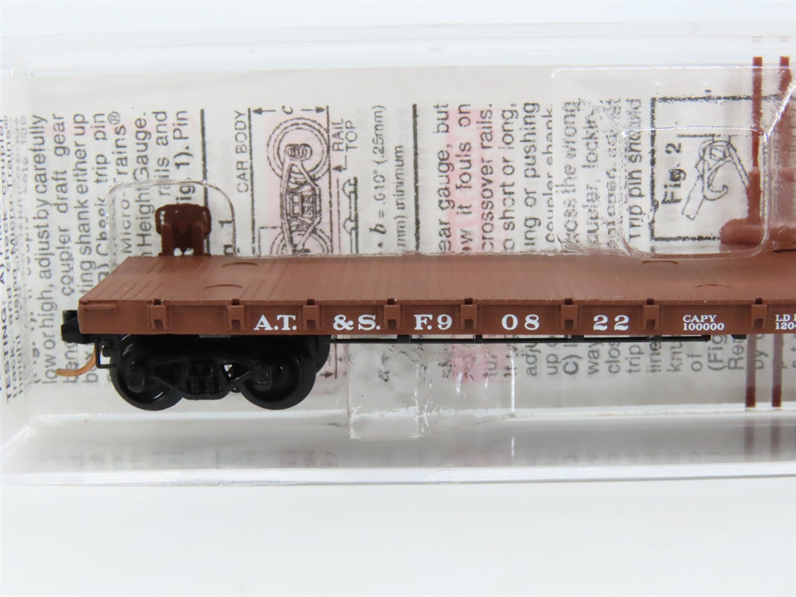 N Scale Micro-Trains MTL 44060 ATSF Santa Fe 50' Straight Side Flat Car #90822