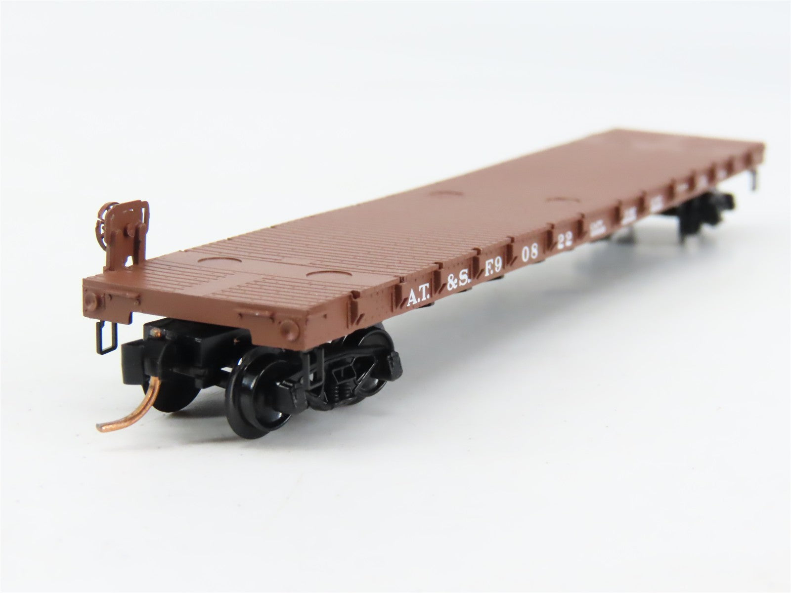 N Scale Micro-Trains MTL 44060 ATSF Santa Fe 50' Straight Side Flat Car #90822