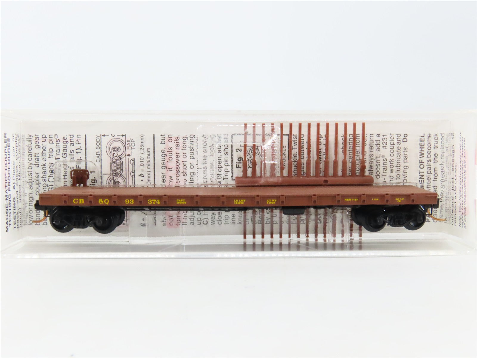 N Scale Micro-Trains MTL 44090 Chicago, Burlington & Quincy 50' Flat Car RTR