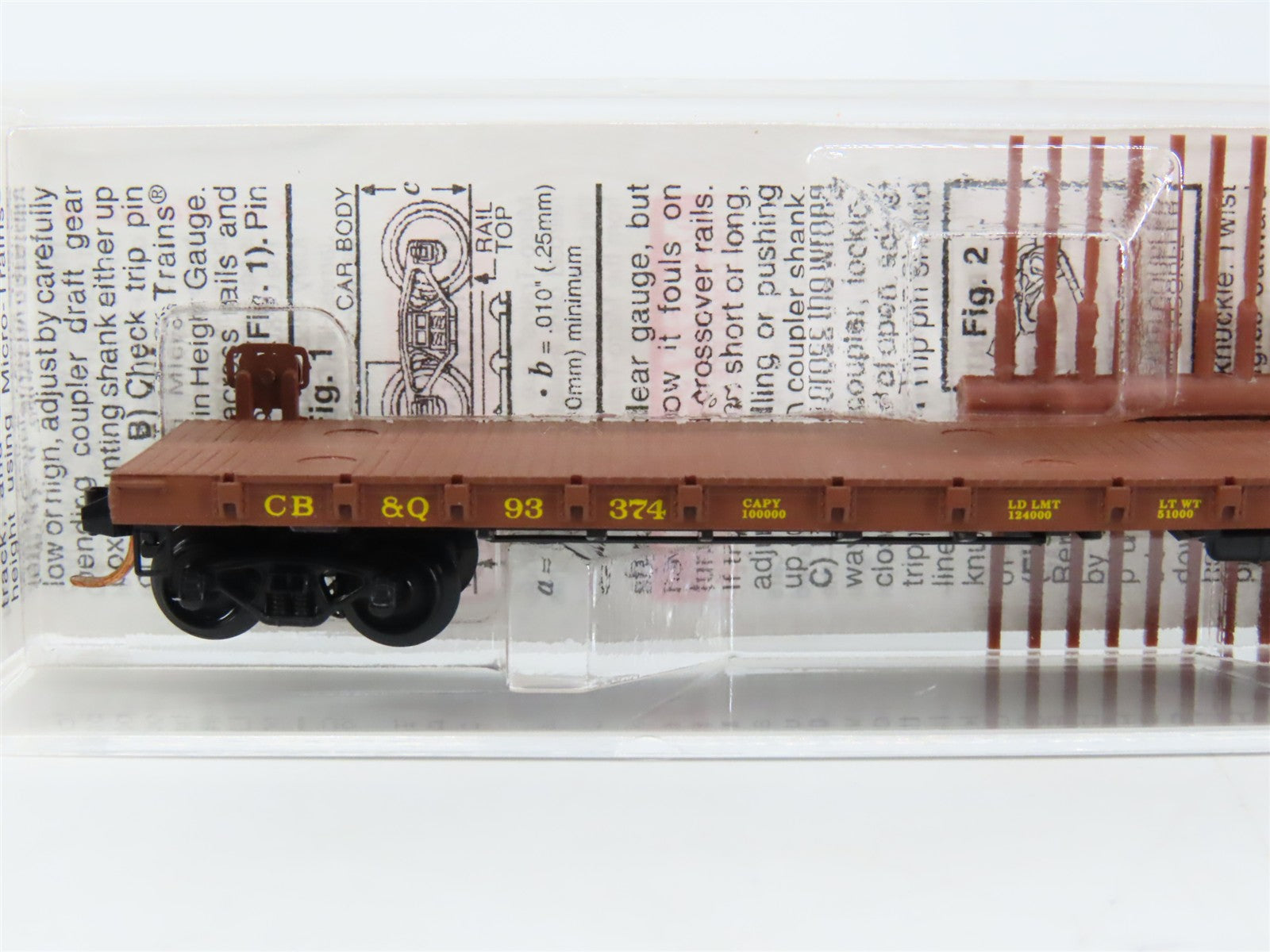 N Scale Micro-Trains MTL 44090 Chicago, Burlington & Quincy 50' Flat Car RTR