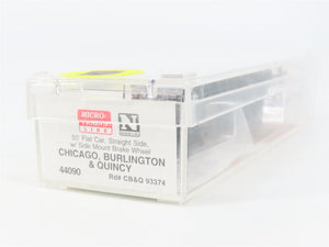 N Scale Micro-Trains MTL 44090 Chicago, Burlington & Quincy 50' Flat Car RTR