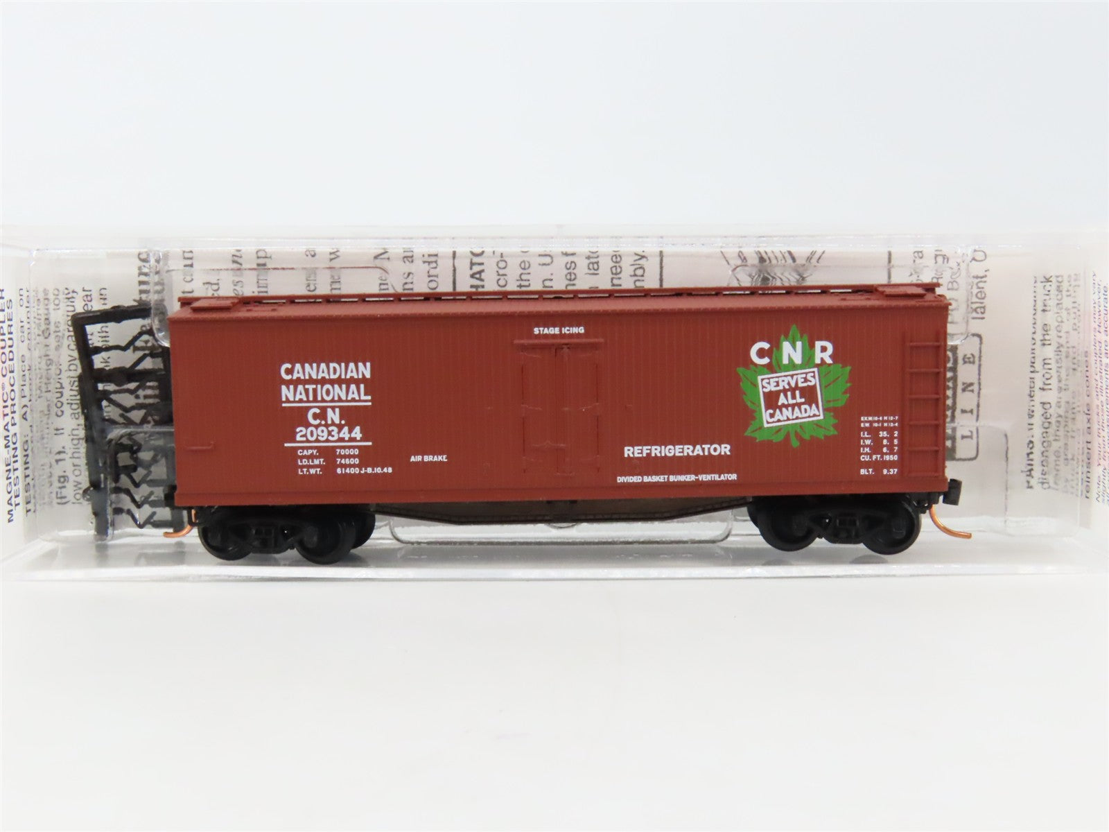 N Scale Micro-Trains MTL 47200 CN Canadian National 40' Reefer 209344 RTR