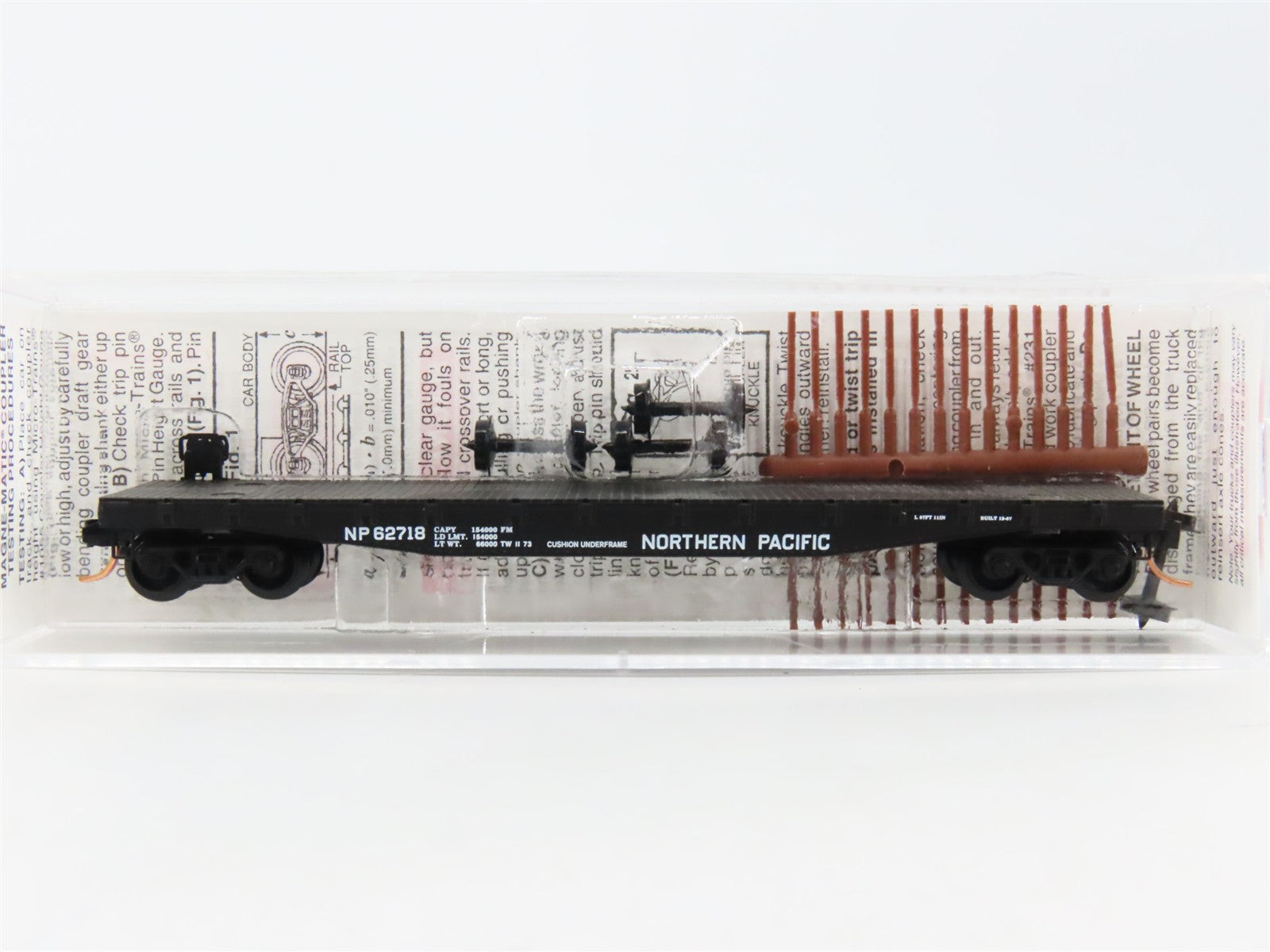 N Scale Micro-Trains MTL 45250 NP Northern Pacific 50' Flat Car 62718 RTR