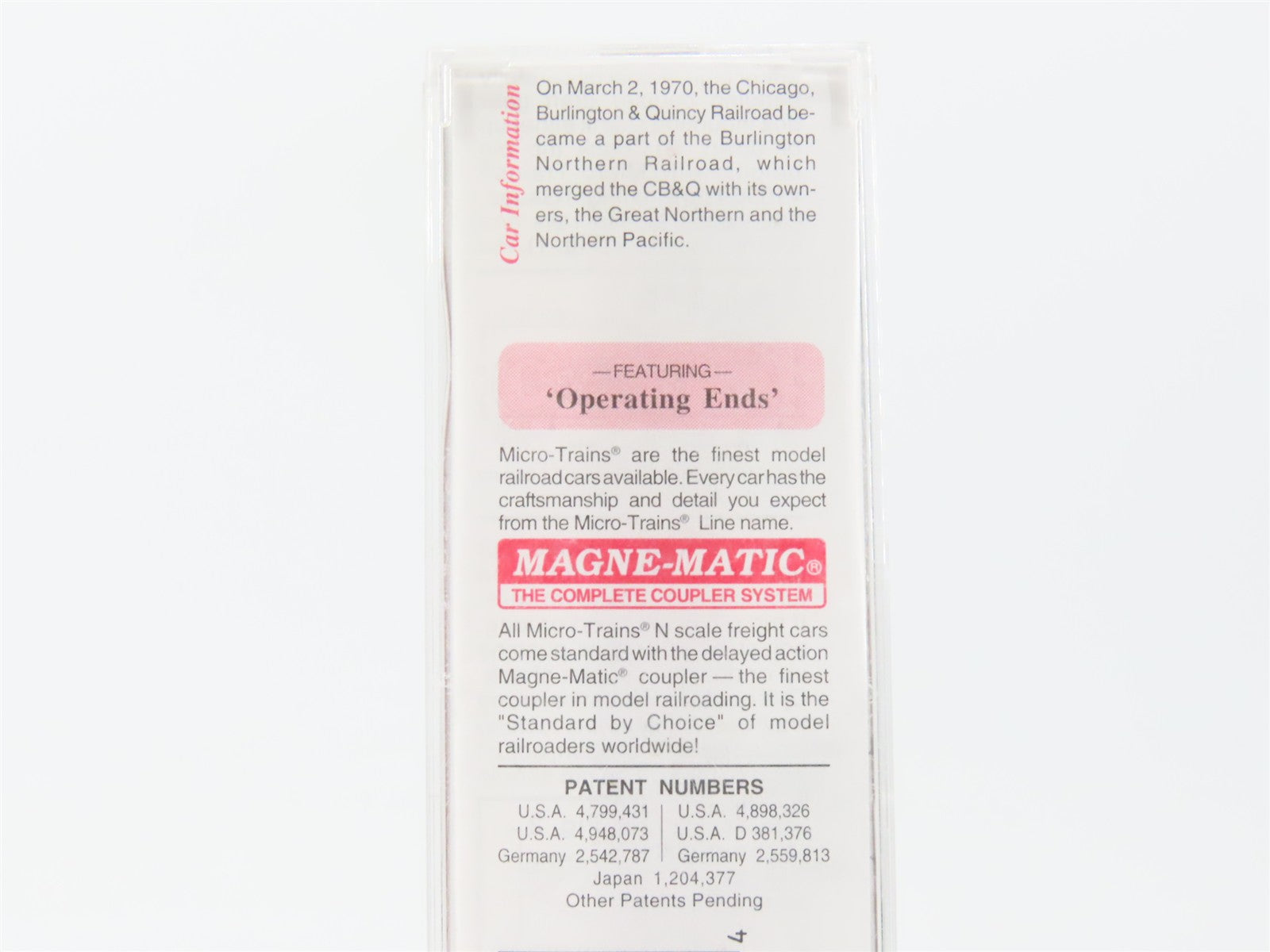 N Scale Micro-Trains MTL 46030 Chicago, Burlington & Quincy 50' Gondola RTR