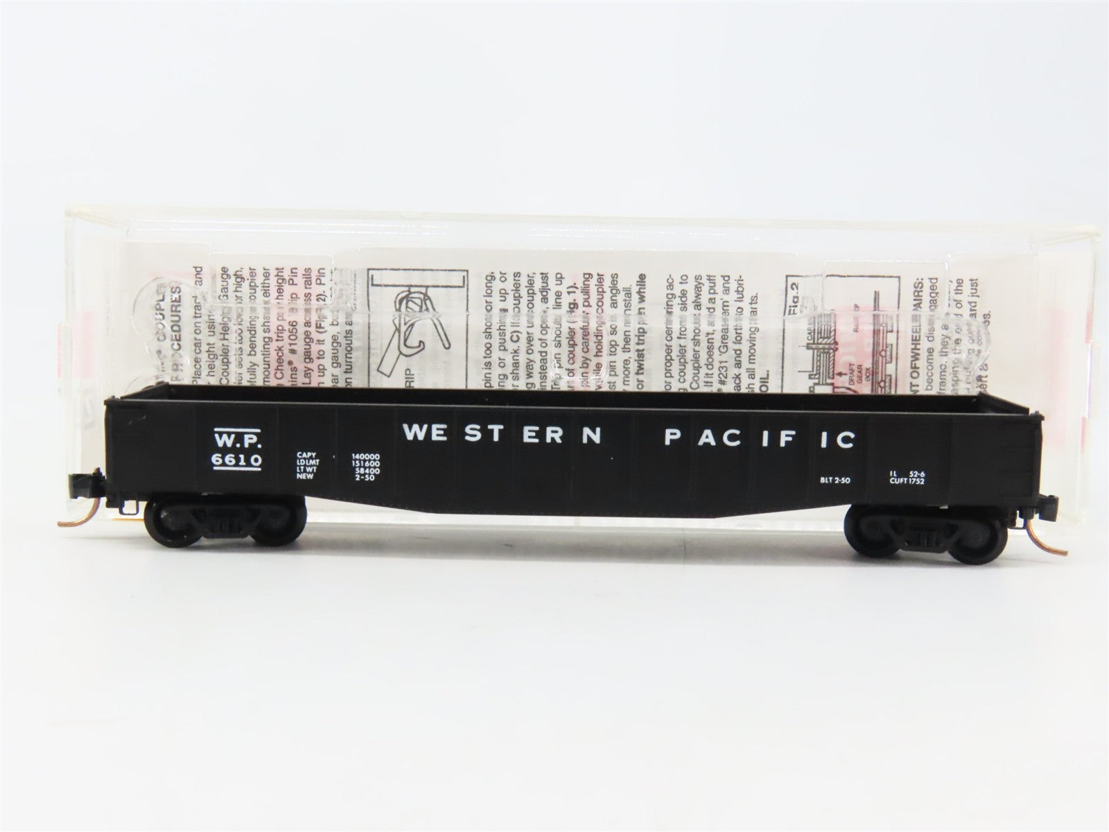 N Scale Micro-Trains MTL 46040 W.P. Western Pacific Gondola 6610 RTR