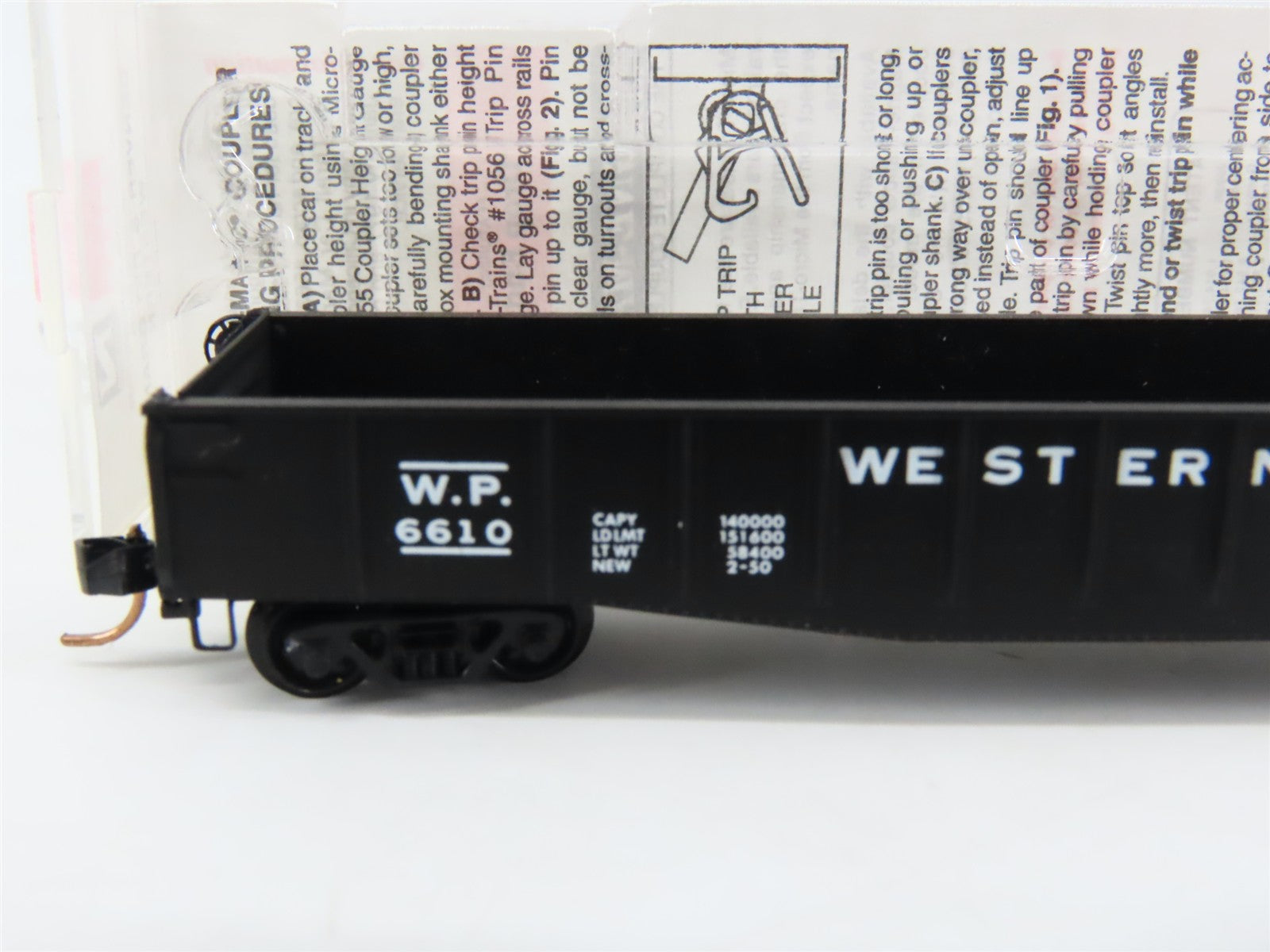 N Scale Micro-Trains MTL 46040 W.P. Western Pacific Gondola 6610 RTR