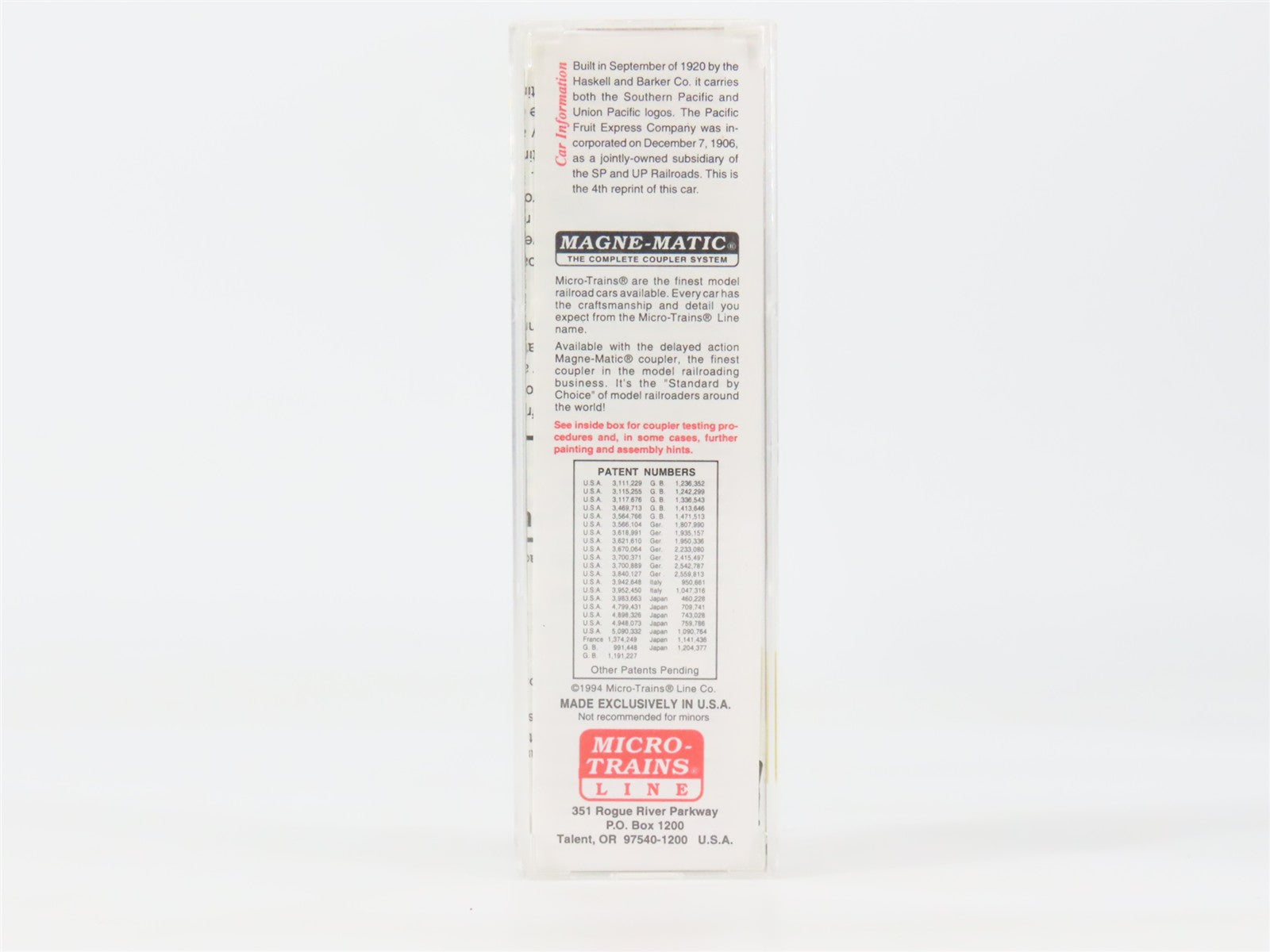 N Scale Micro-Trains MTL 47060 PFE Pacific Fruit Express 40' Reefer 19716 RTR