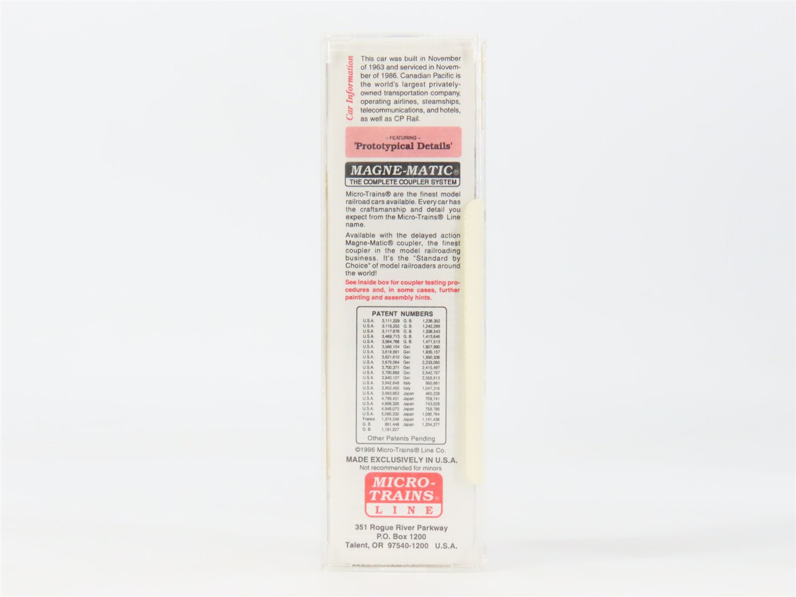 N Scale Micro-Trains MTL 74010 CP Canadian Pacific 40' Plug Door Box Car RTR