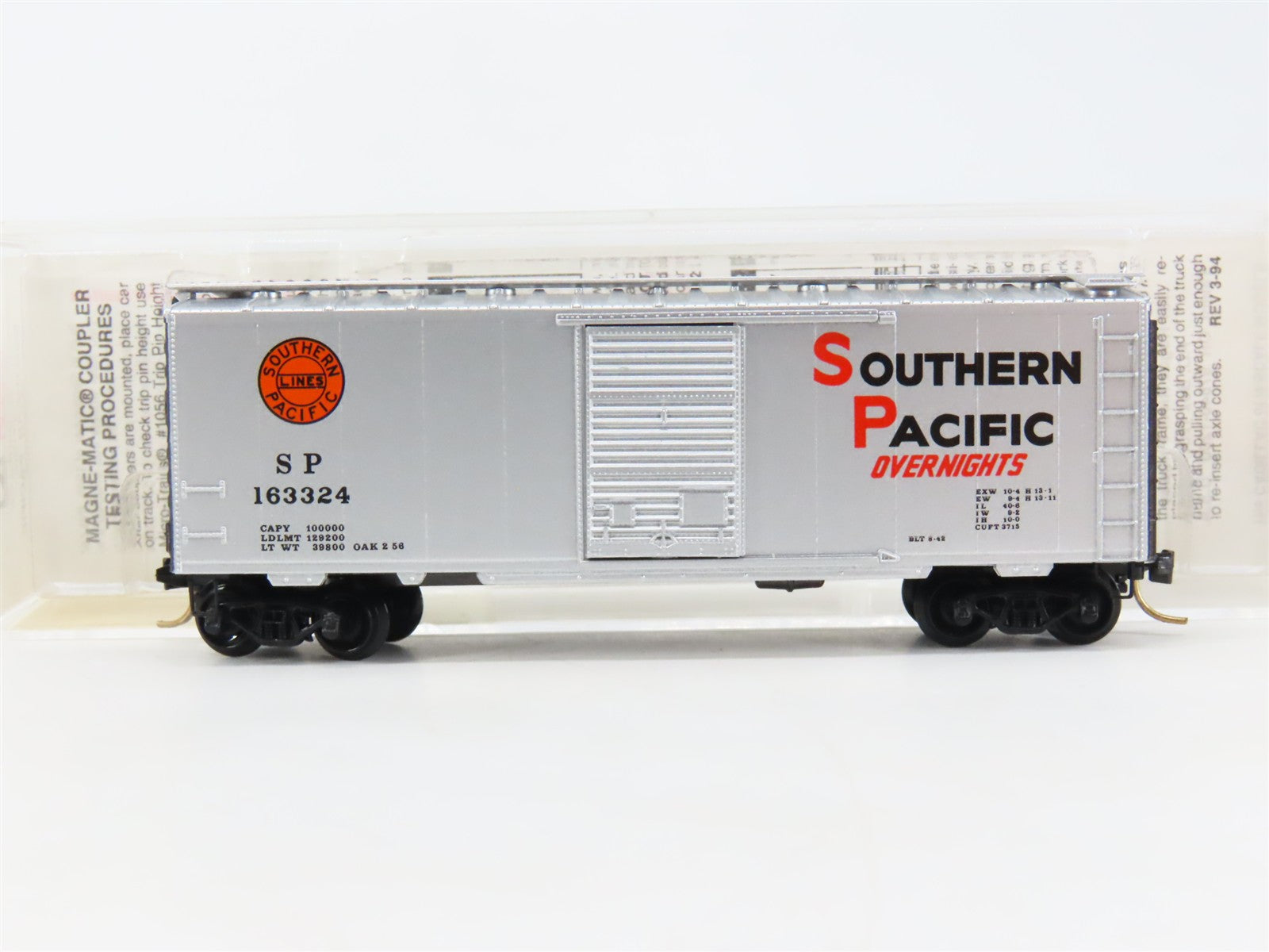 N Scale Micro-Trains MTL 20090 SP Southern Pacific 40' Box Car 163324 RTR