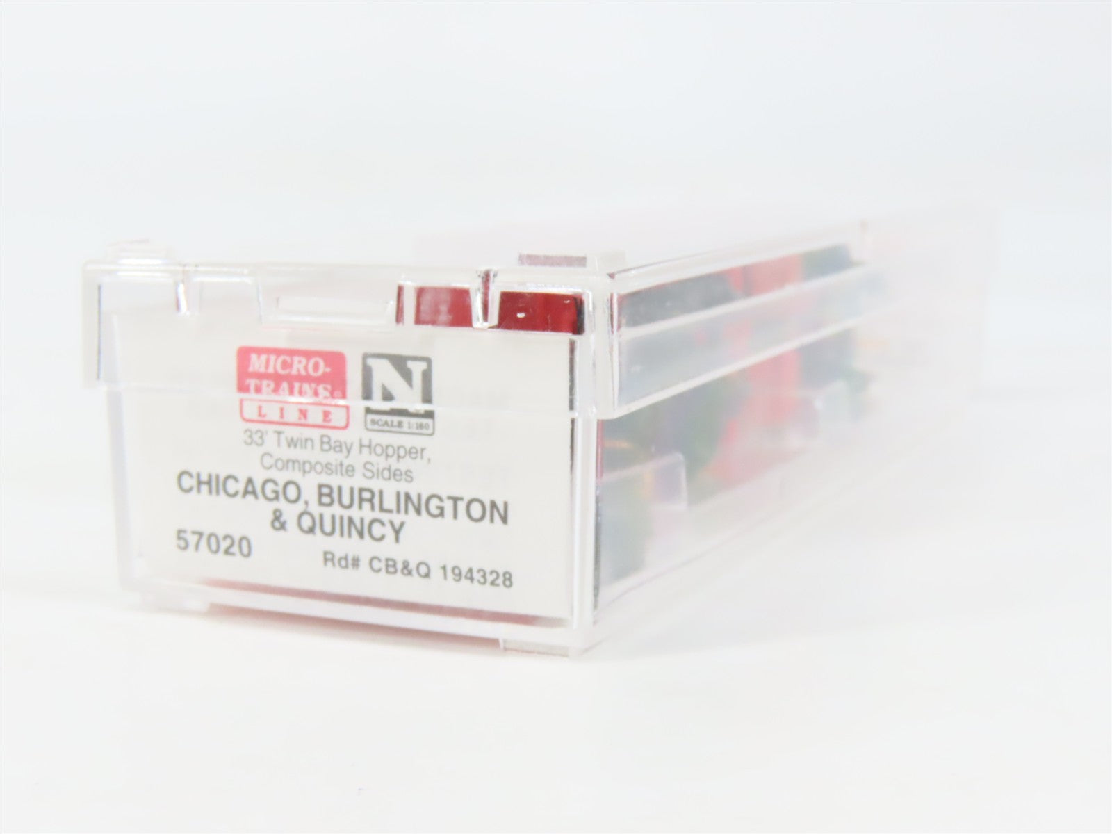 N Scale Micro-Trains MTL 57020 Chicago, Burlington & Quincy 33' 2-Bay Hopper RTR