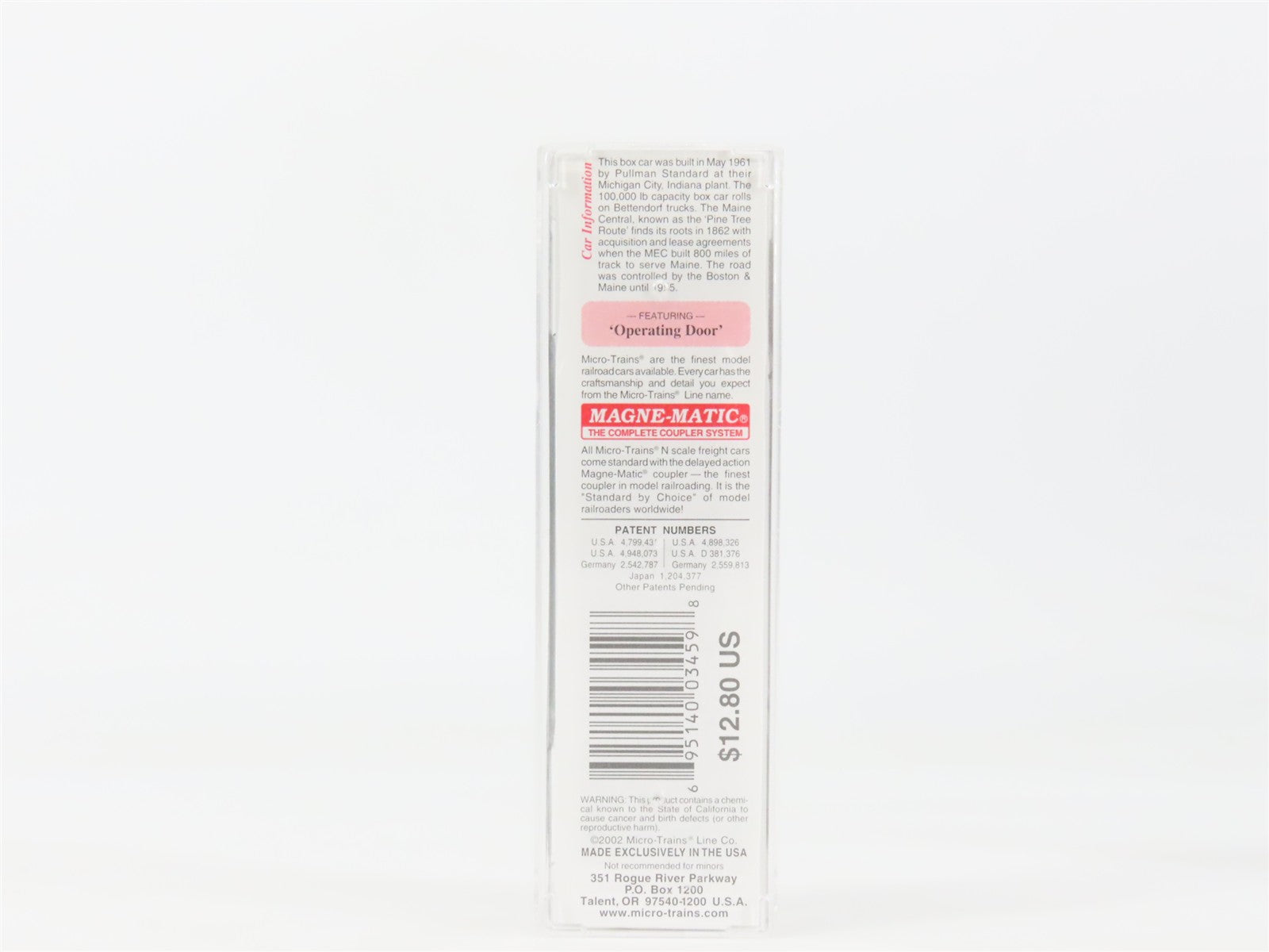 N Scale Micro-Trains MTL 31330 MEC Maine Central 50' Box Car 9507 RTR