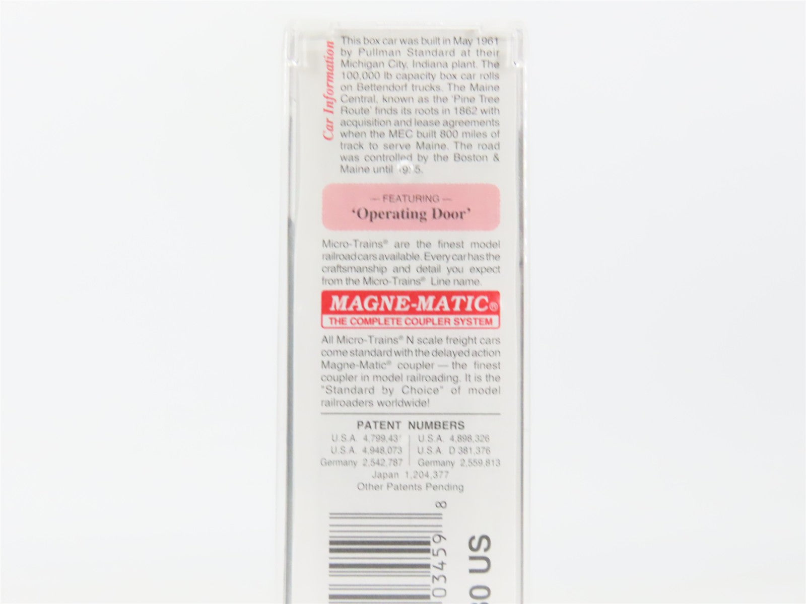 N Scale Micro-Trains MTL 31330 MEC Maine Central 50' Box Car 9507 RTR