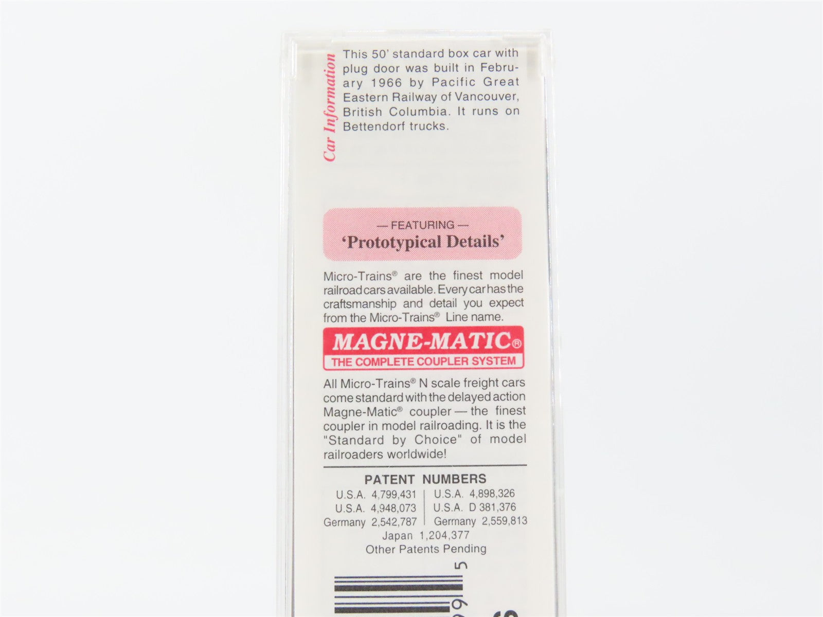 N Scale Micro-Trains MTL 32260 PGE Pacific Great Eastern 50' Box Car 4521 RTR