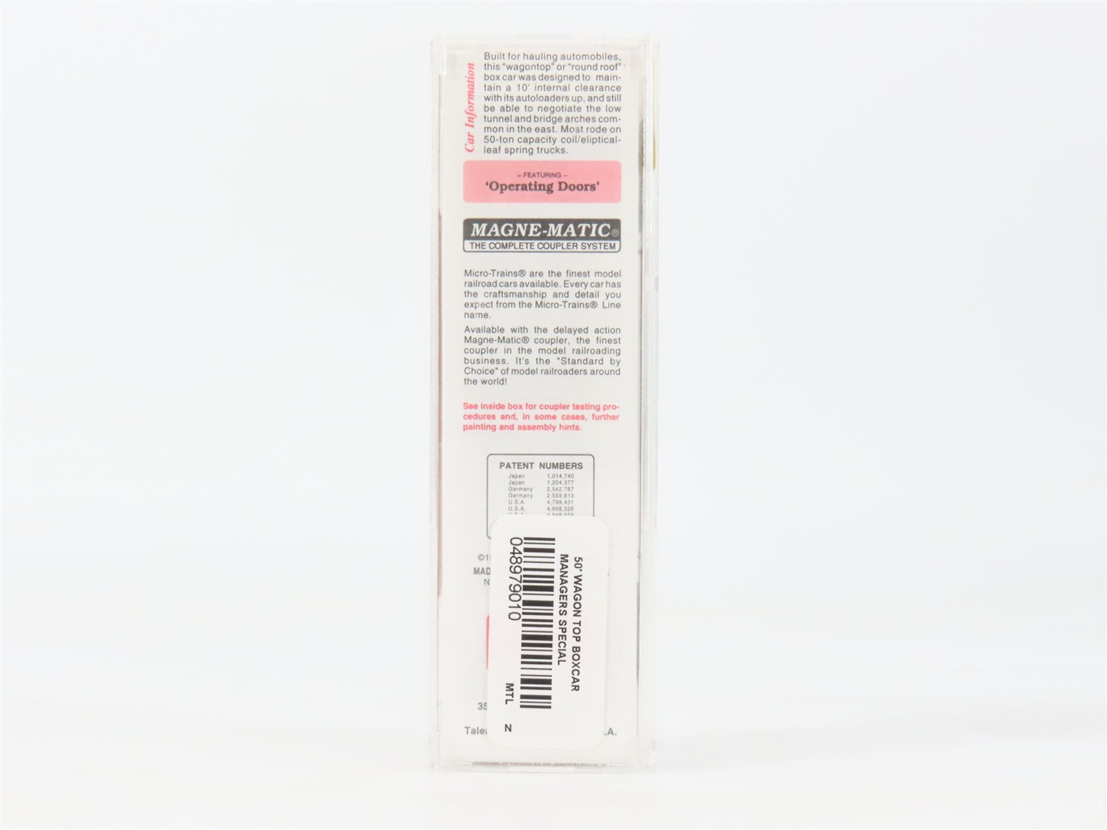 N Scale Micro-Trains MTL 79010 PRR Pennsylvania 50' Wagon Top Box Car #48302