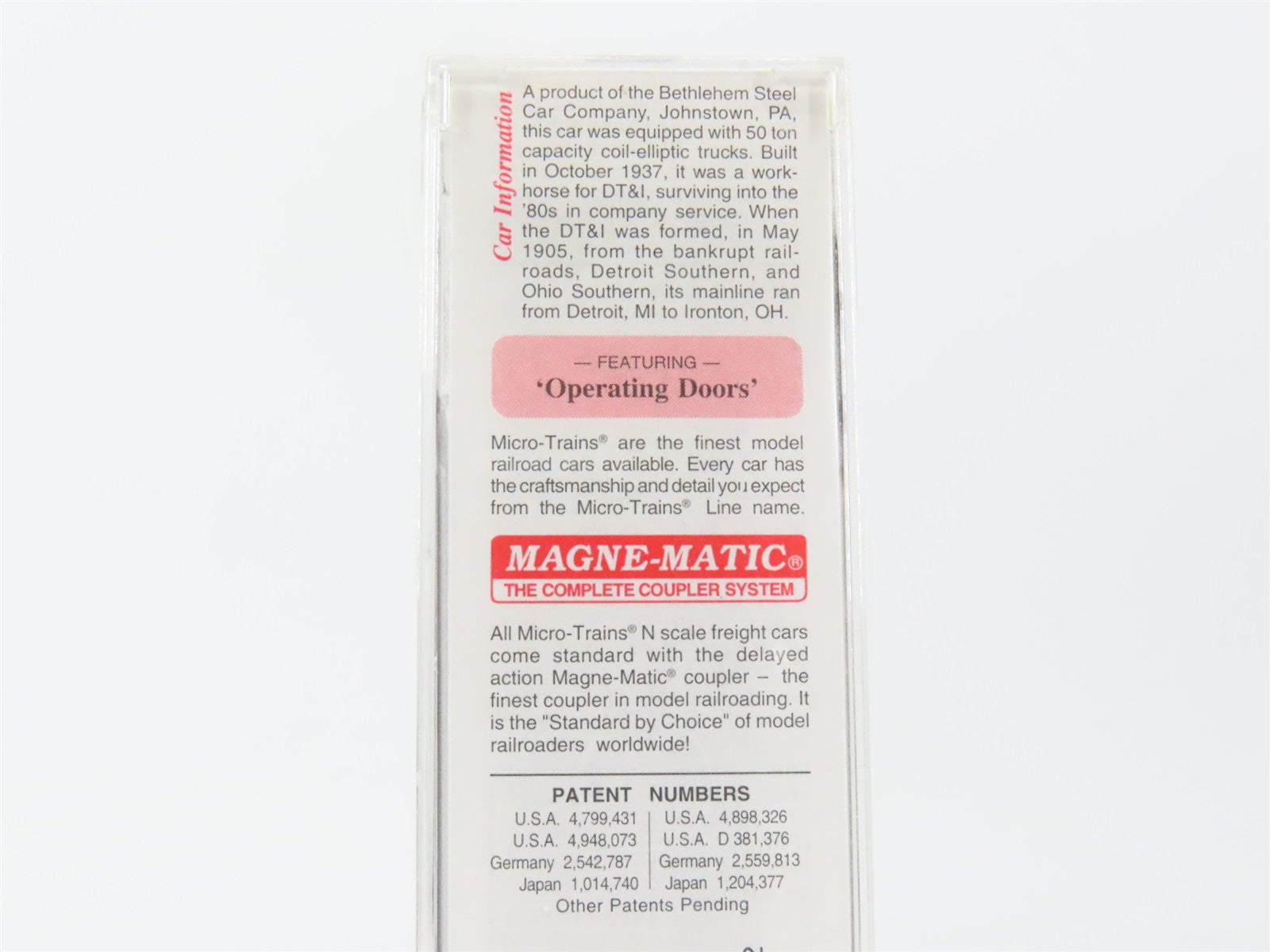 N Scale Micro-Trains MTL 79040 Detroit, Toledo & Ironton 50' Box Car RTR