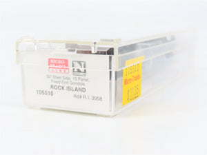 N Scale Micro-Trains MTL 105510 R.I. Rock Island 50' Gondola 3958 RTR