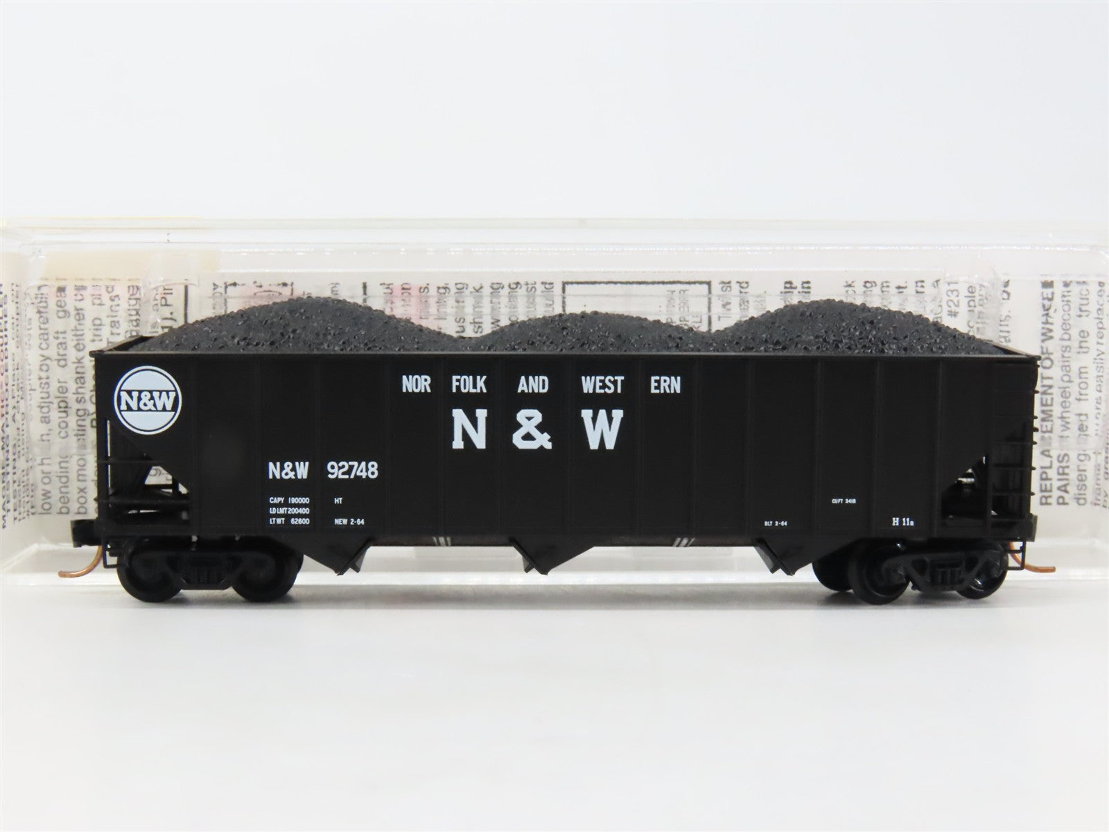 N Scale Micro-Trains MTL 108010 N&W Norfolk & Western 3-Bay Open Hopper RTR