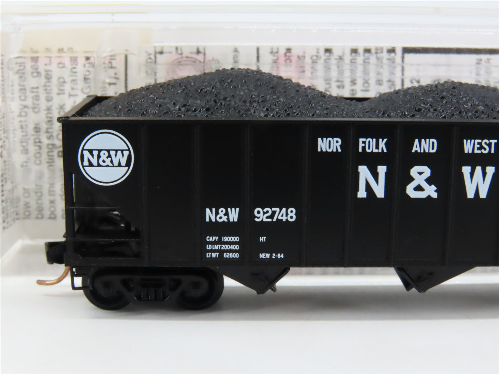 N Scale Micro-Trains MTL 108010 N&W Norfolk & Western 3-Bay Open Hopper RTR