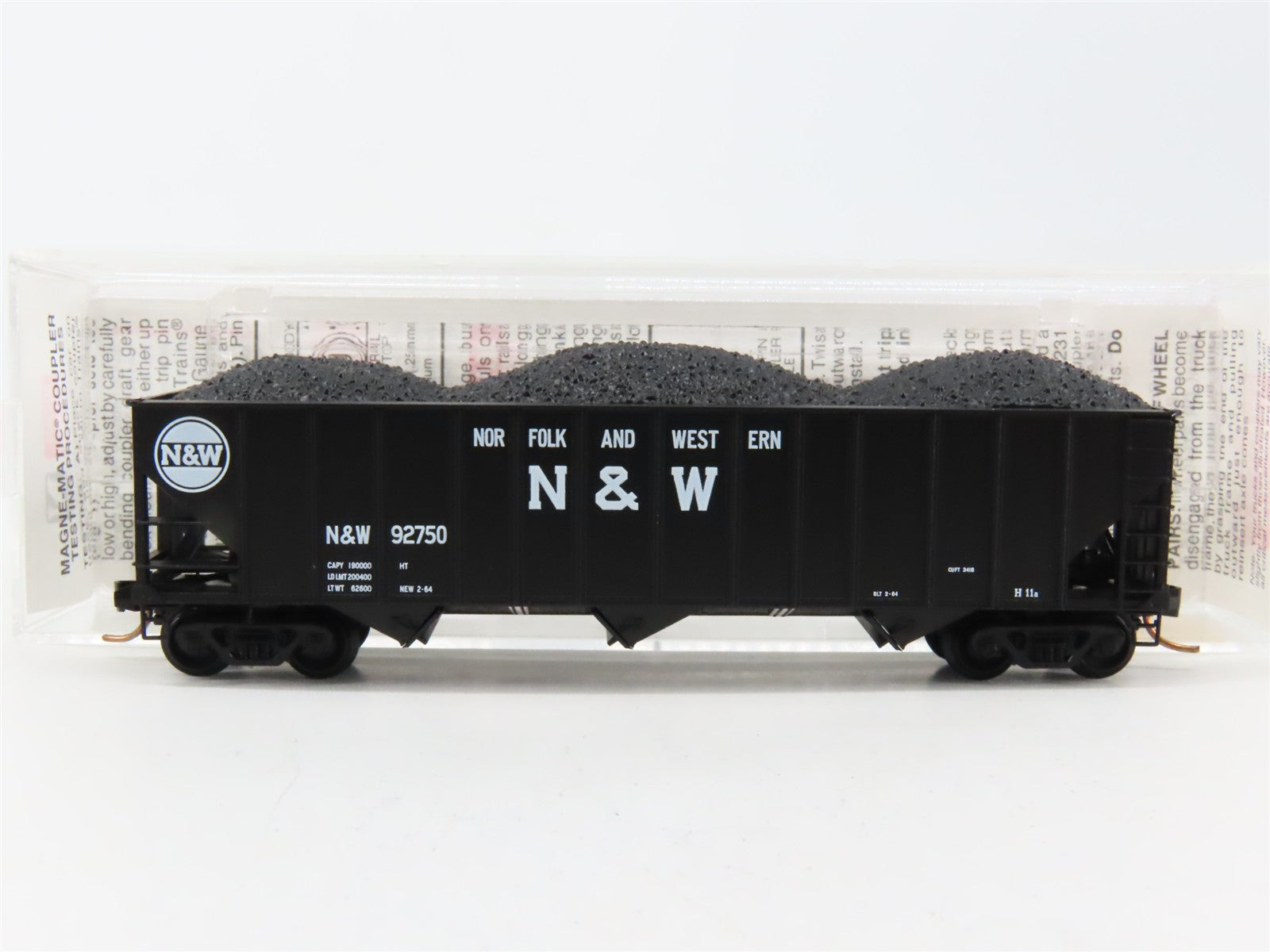 N Scale Micro-Trains MTL 108010 N&W Norfolk & Western 3-Bay Open Hopper RTR