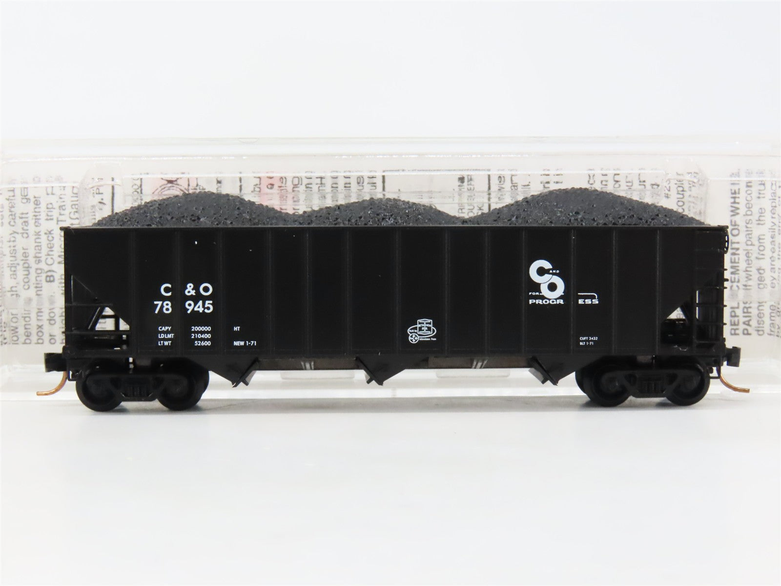 N Scale Micro-Trains MTL 108020 C&O Chesapeake & Ohio 3-Bay Open Hopper RTR