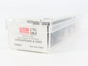 N Scale Micro-Trains MTL 108020 C&O Chesapeake & Ohio 3-Bay Open Hopper RTR
