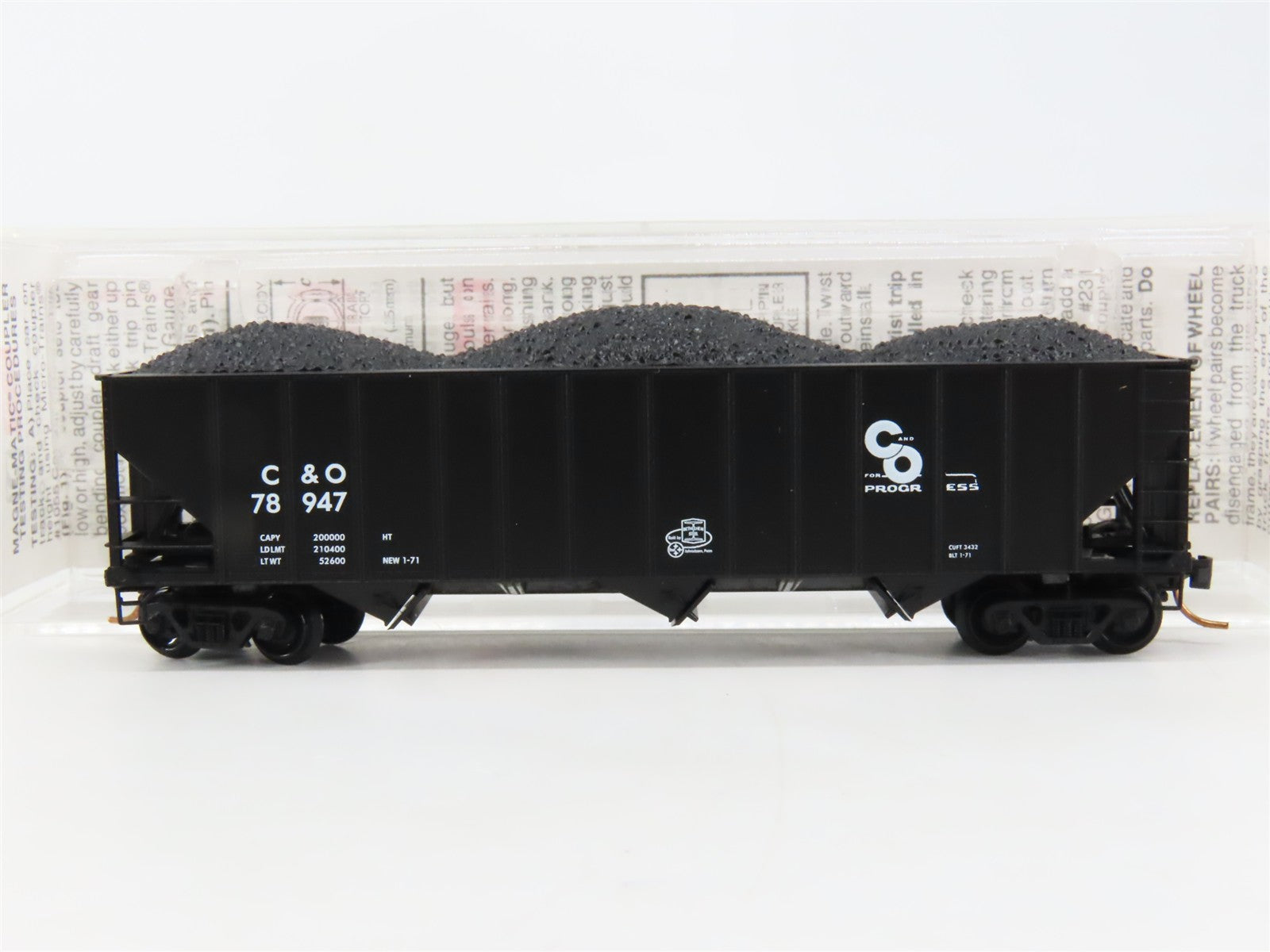 N Scale Micro-Trains MTL 108020 C&O Chesapeake & Ohio 3-Bay Open Hopper RTR