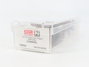 N Scale Micro-Trains MTL 108030 CR Conrail 3-Bay Open Hopper 480709 RTR