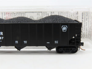 N Scale Micro-Trains MTL PRR Pennsylvania 3-Bay Hopper #1801787 w/ Coal Load
